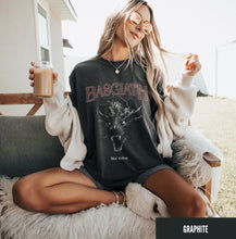 Load image into Gallery viewer, Basgiath war college shirt, Distressed Fourth wing merch, Iron flame merch, Tairn and Violet Sorrengail, bookish shirt, reading shirt

