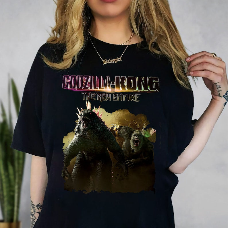 Godzilla X Kong The New Empire T-Shirt, Godzilla X Kong 2024 Tee, Godzilla Movie Shirt, Godzilla Movie 2024 Gift, Unisex T-Shirt